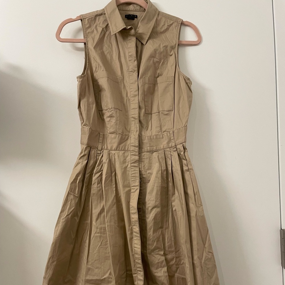 Khaki Collared shirt dress